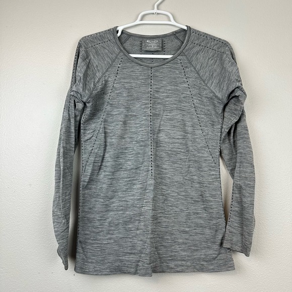 Athleta Foothill Seamless Long Sleeve Shirt Gray Med - Picture 2 of 8